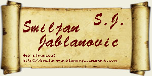 Smiljan Jablanović vizit kartica